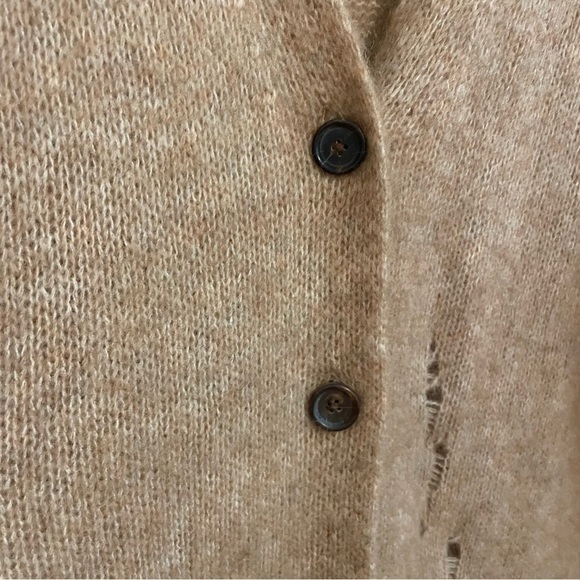 R13 Distressed Mohair Wool Blend Oversized Cardigan In Camel Tan Size XS - Picture 9 of 15